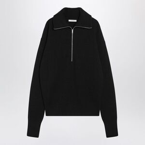 Lemaire Men's Black Wool Zip Sweater